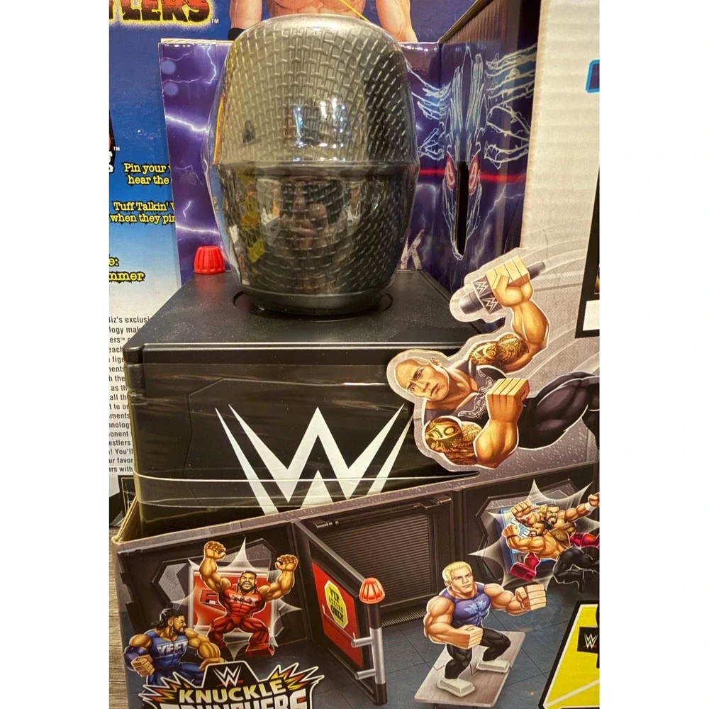WWE Knuckle Crunchers Final Boss Microphone Playset The Rock Figure Mattel JFX07